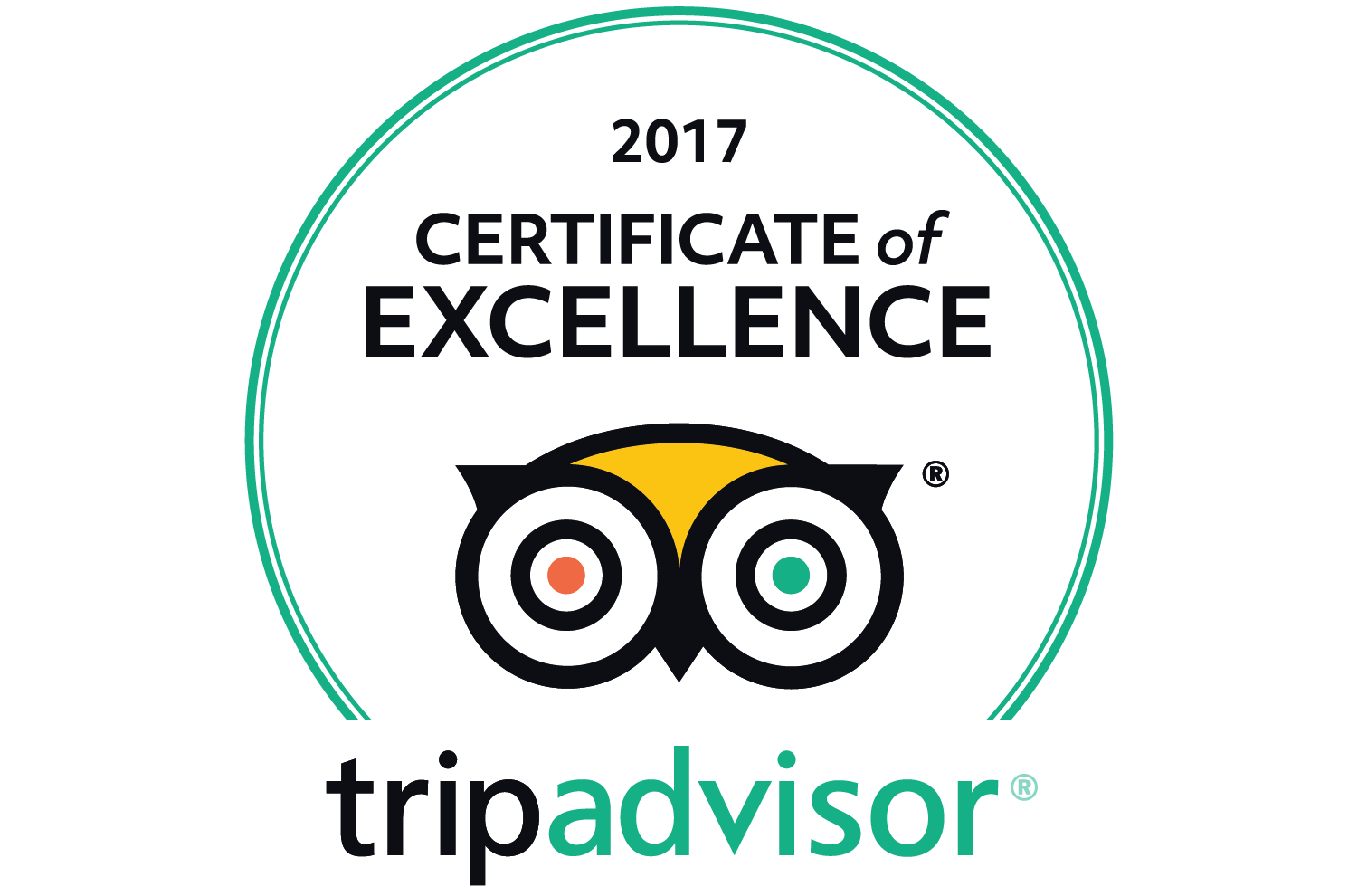 Trip advisor 2017 certificate of excellence